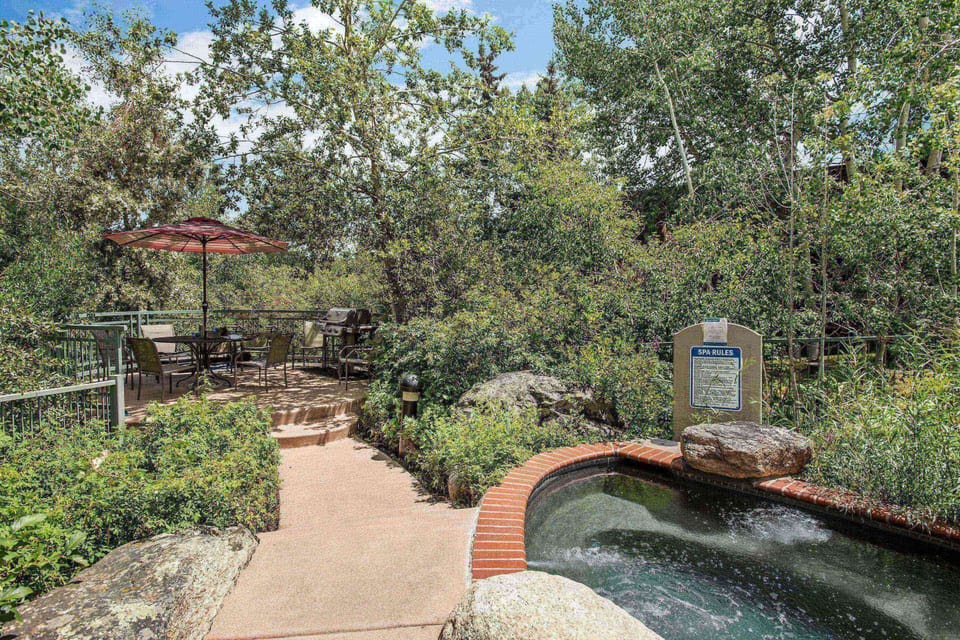 The Terracehouse complex has a dedicated hot tub and access to the neighboring pool, hot tub and fitness facility.