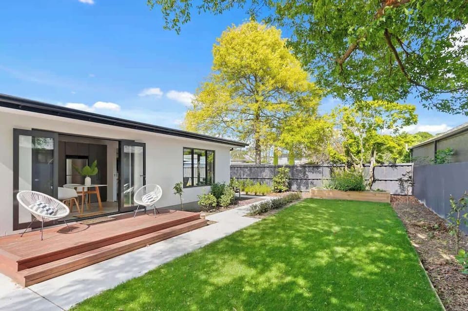 Outdoor seating area and yard