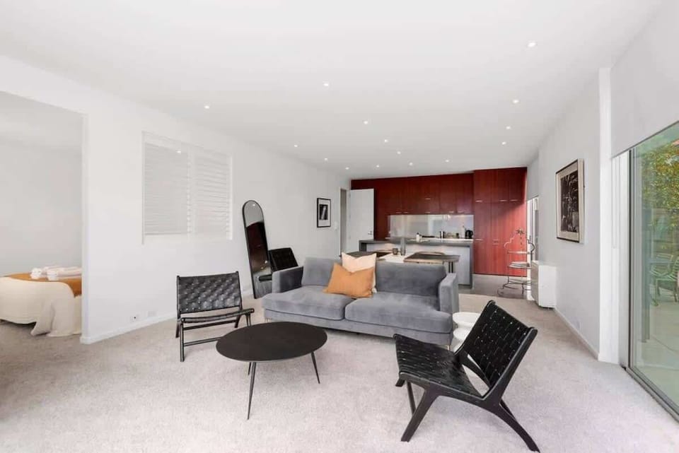 Spacious living room with seating