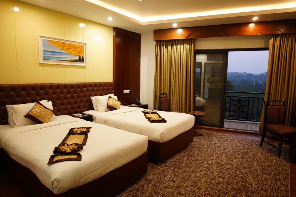 Deluxe Twin Room, Non Smoking, City View | Minibar, in-room safe, desk, laptop workspace