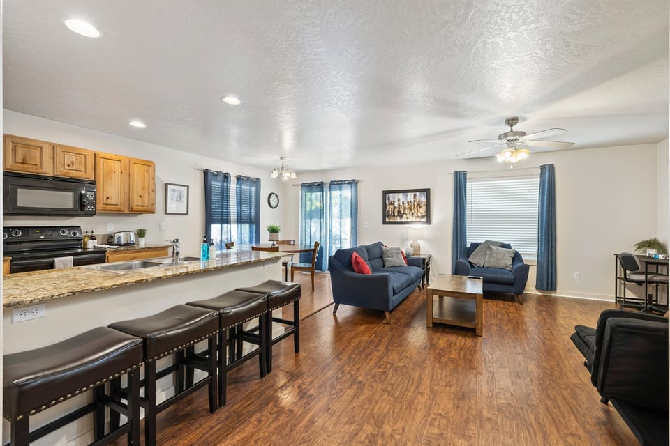 Home 1: Open Kitchen, Dining and Living Space