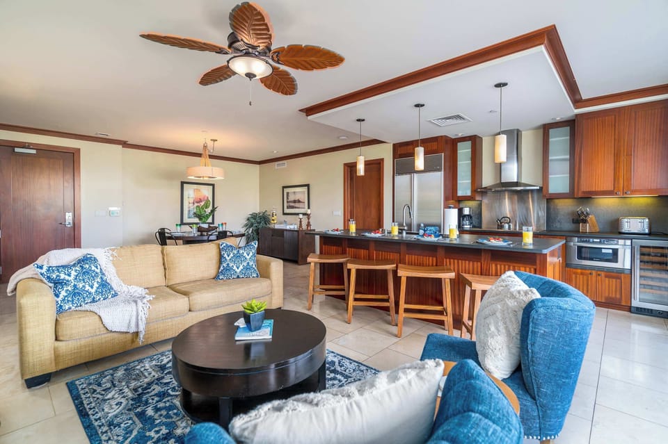 Condo, Multiple Beds, Balcony, Garden View (Hale Kahakai) | Living area | 50-inch flat-screen TV with digital channels