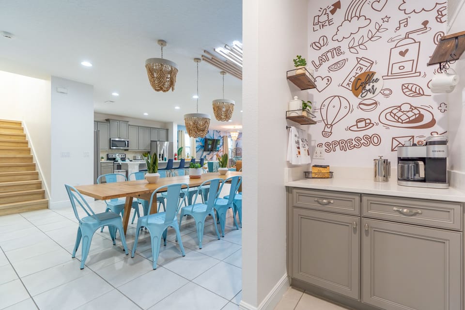You will love the convenience of eating together and a dedicated coffee bar.
