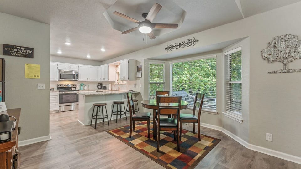 Open concept - dining area between kitchen and living room.