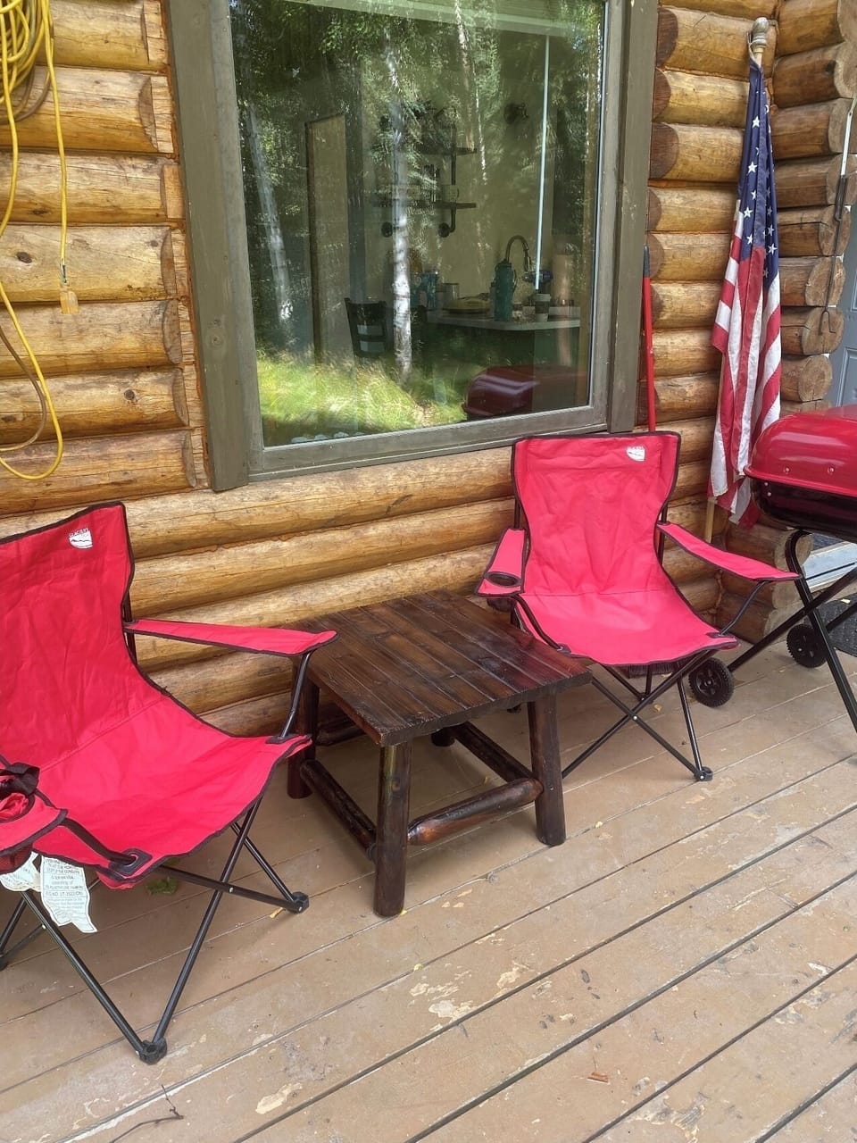 Smoking is allowed outside only, no smoking inside the cabin at all. 