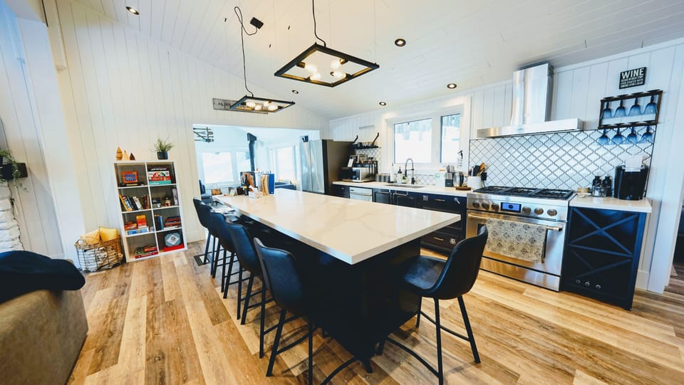 Large kitchen island for quick bites!