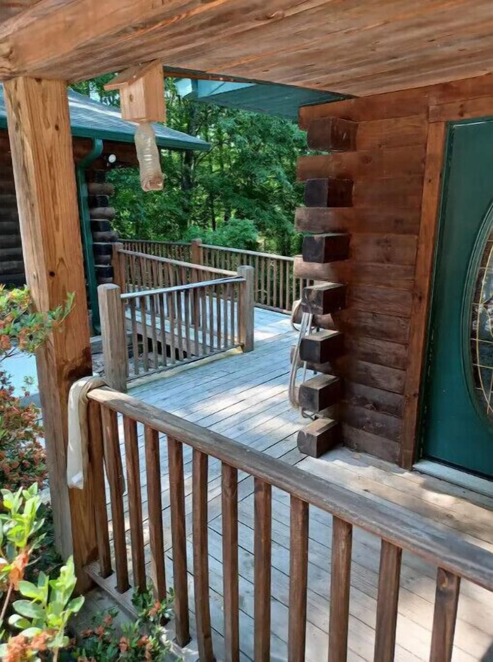 walkway to the studio guesthouse on the side of the garage.  