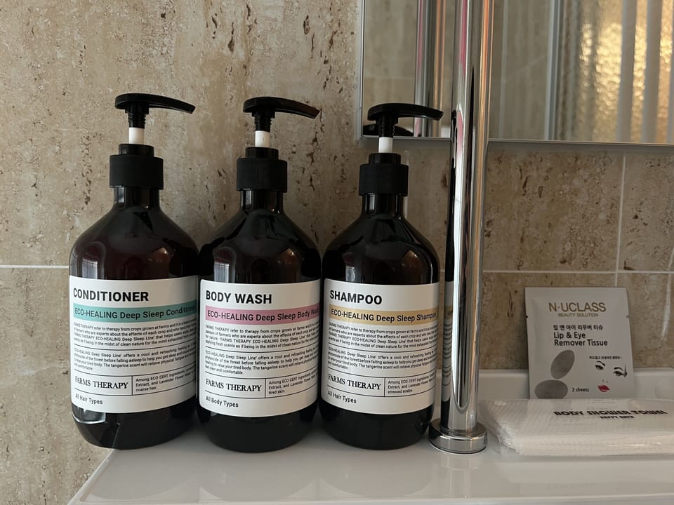 Separate tub and shower, deep soaking tub, hair dryer, bathrobes