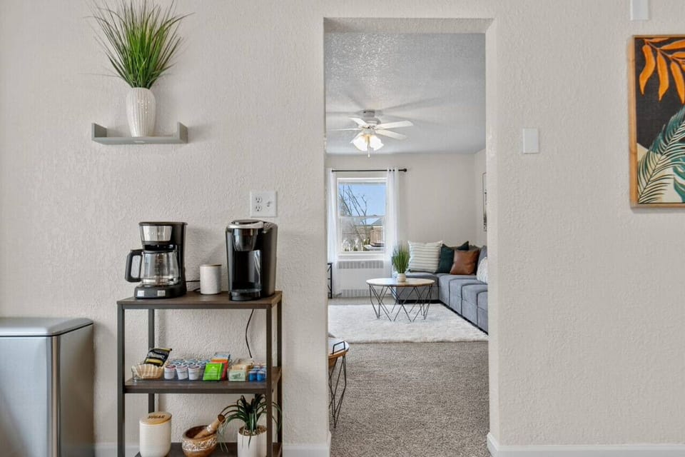 View from the kitchen into the living area.