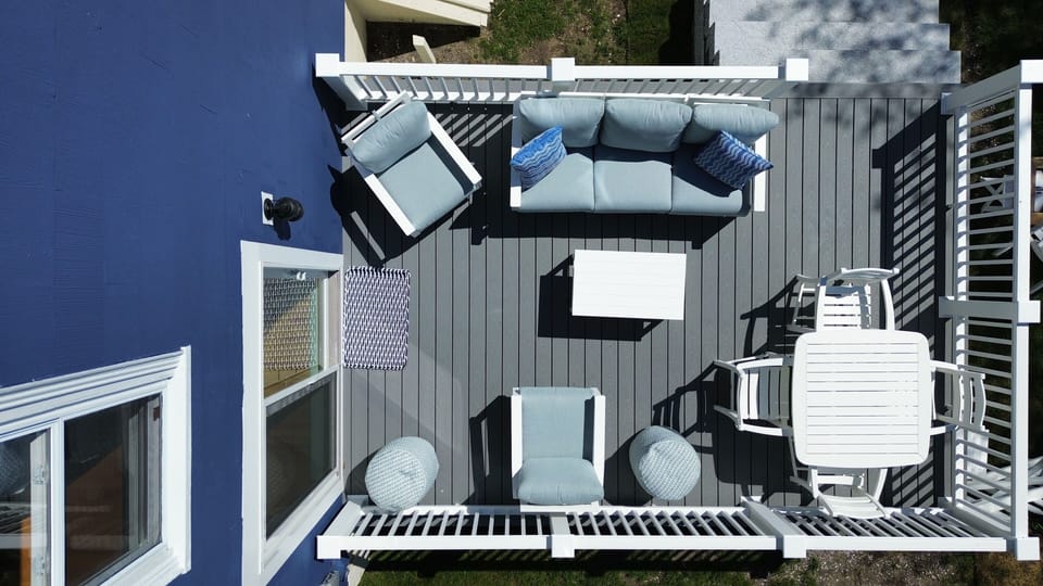 Ariel view of new back patio
