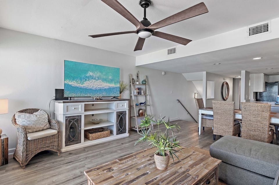 Wind down with a movie on the large flat-screen TV