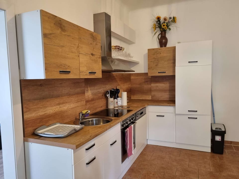 Küche  Geschirrspüler, Herd, Backofen, Ceranfeld, Kühlschrank, Tiefkühlfach