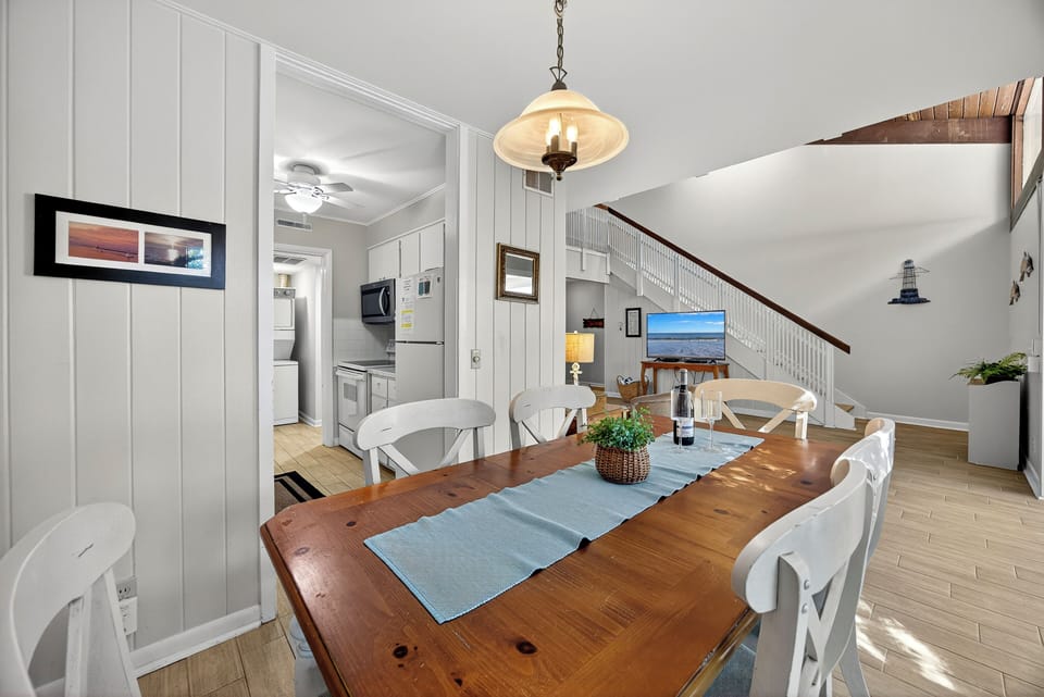 Dining table seats six