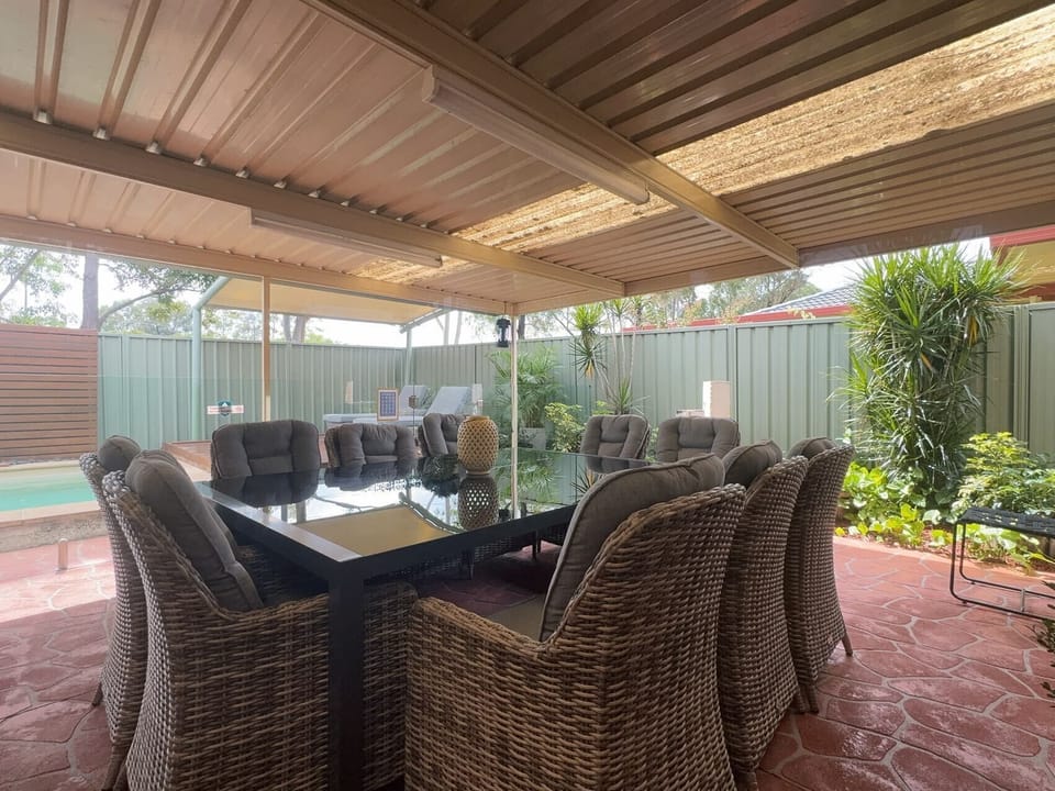 Outdoor dining table with 10 seaters
