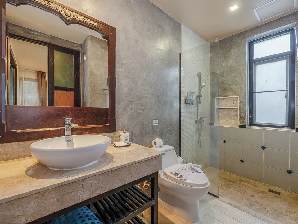 Luxury Room | Bathroom | Shower, free toiletries, hair dryer, bathrobes