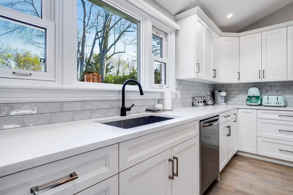 Cook comfortably in a spacious, modern kitchen.
