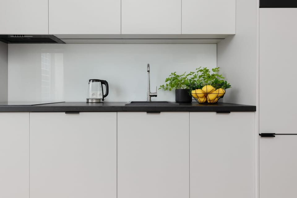 A well-designed kitchen with clean lines and modern appliances.

