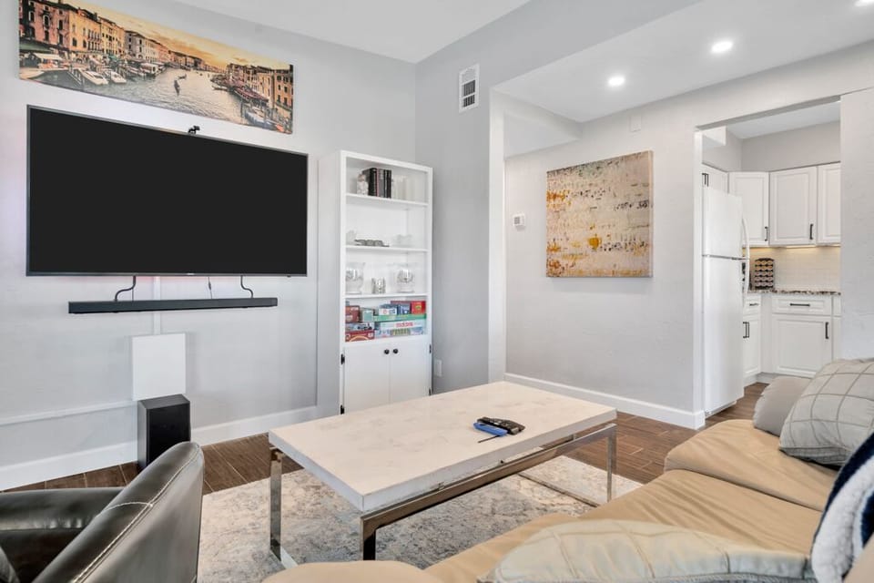 60 inch Samsung TV with smart ambient lighting to match the colors on screen