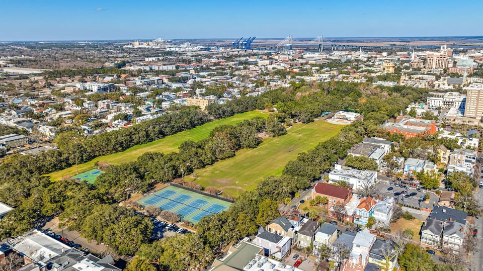 Drone footage of Forsyth Park