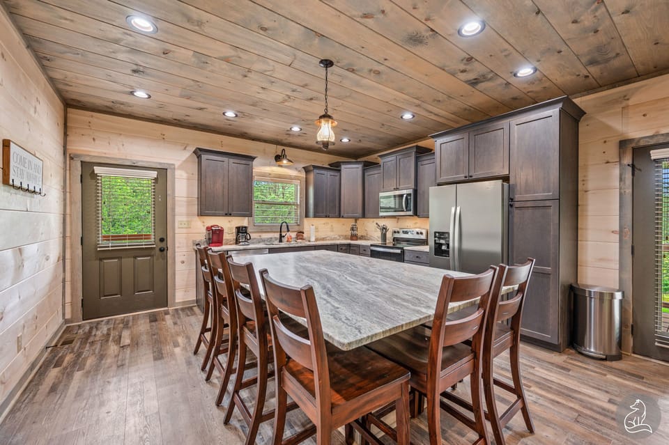 Large Dining/Prep Table in Kitchen