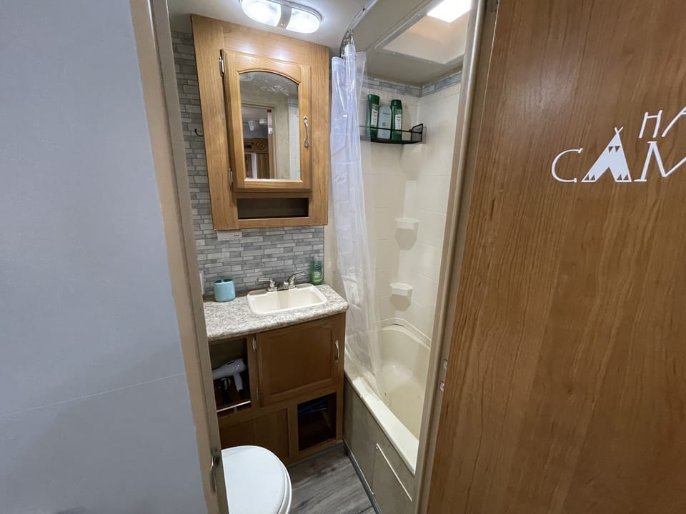 Take a bath or a shower because this is Glamping, not just camping.