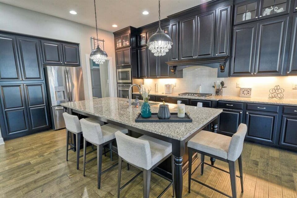 Large Kitchen Island with Premium Granite Counters