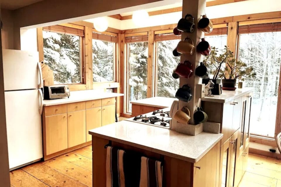 Kitchen with beautiful views of the rear yard
