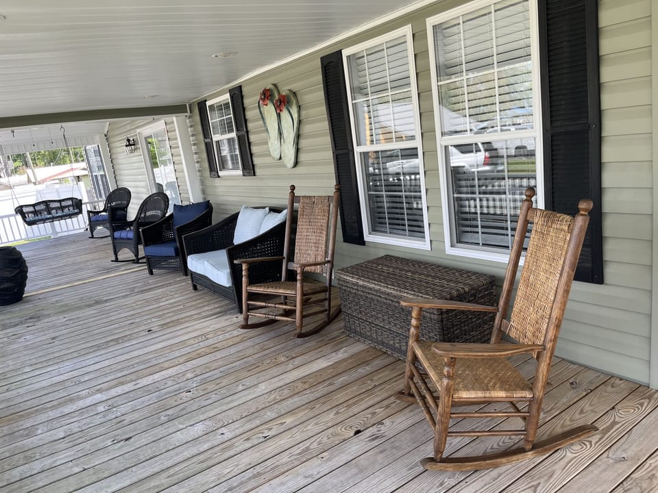 lots of lounging and rocking on this porch