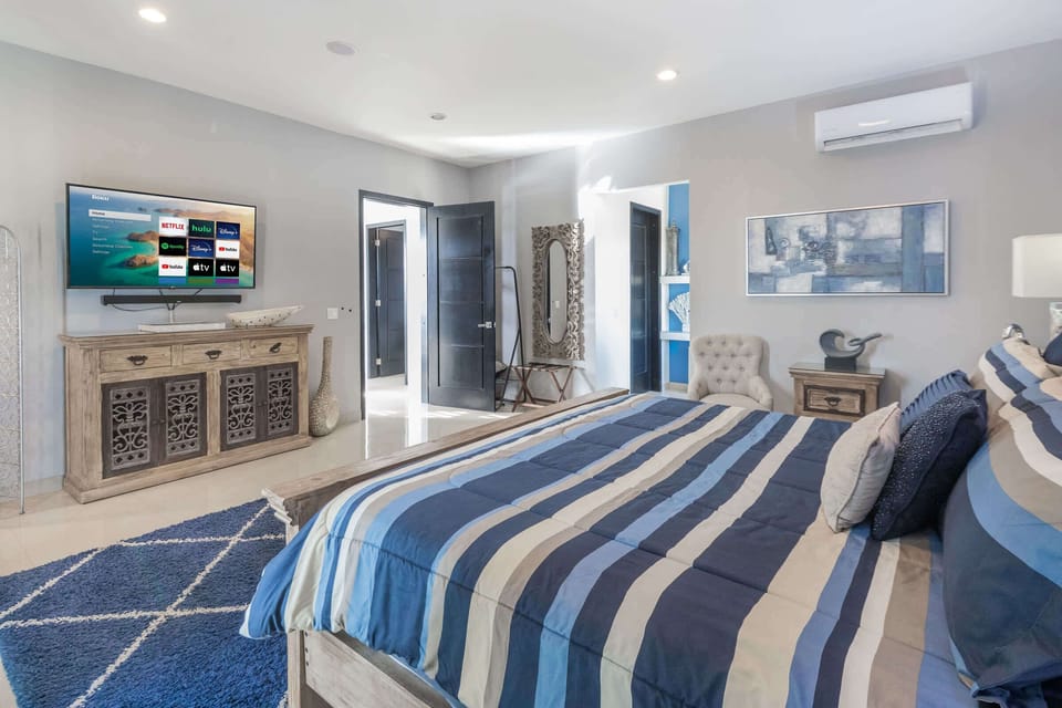 Master bedroom with smart TV
