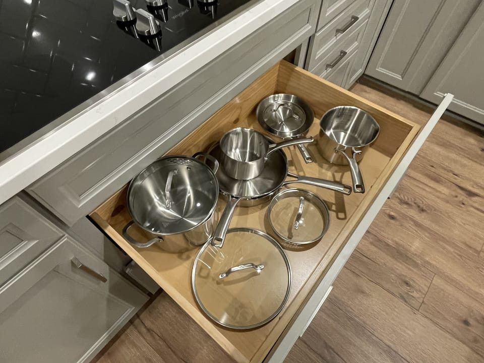 Kitchen is fully stocked with quality cookware, utensils and accessories.  