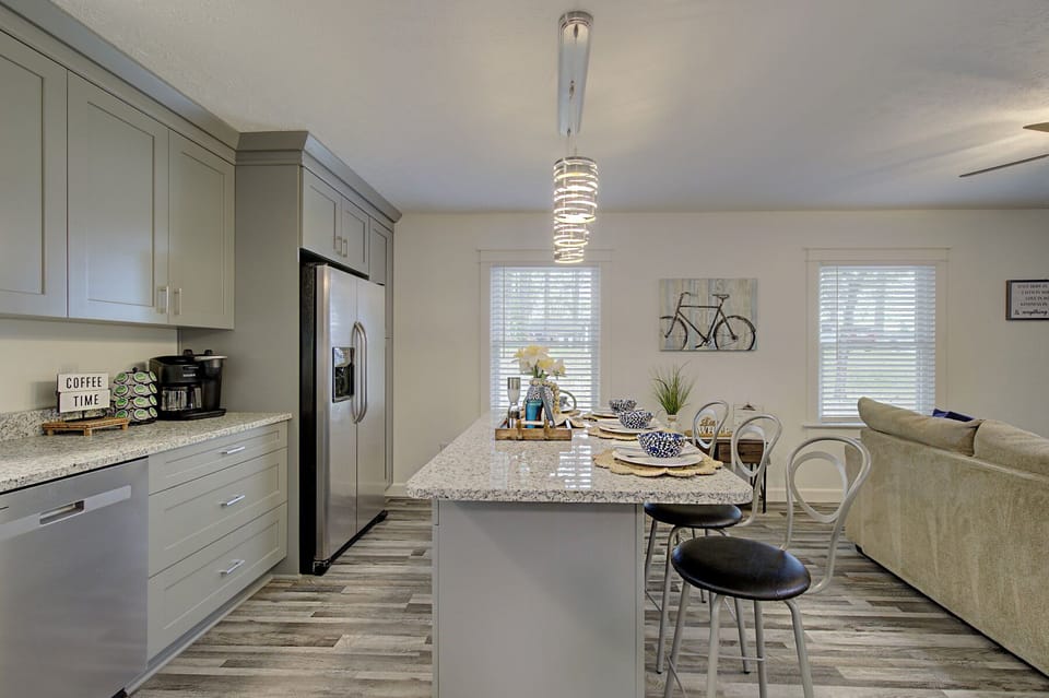 Kitchen island with seating for four