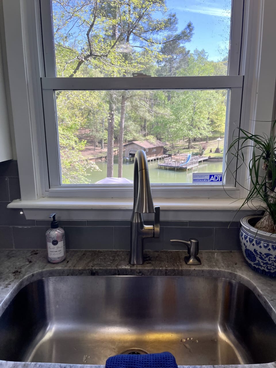 A lake view from the kitchen sink. Dish duty isn't so bad at Sweet Sue's.