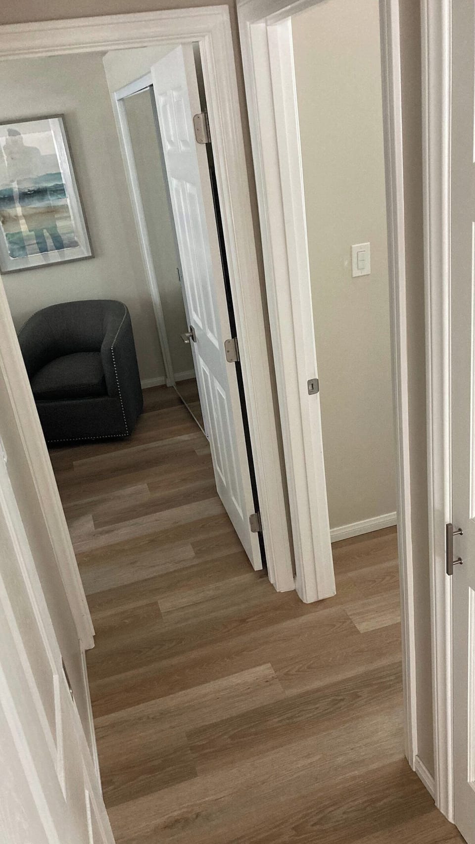 Entrance to master (straight) and 2nd BR (right)