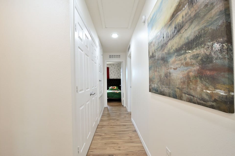 Upstairs hallway, all wood floors no carpet in the house!