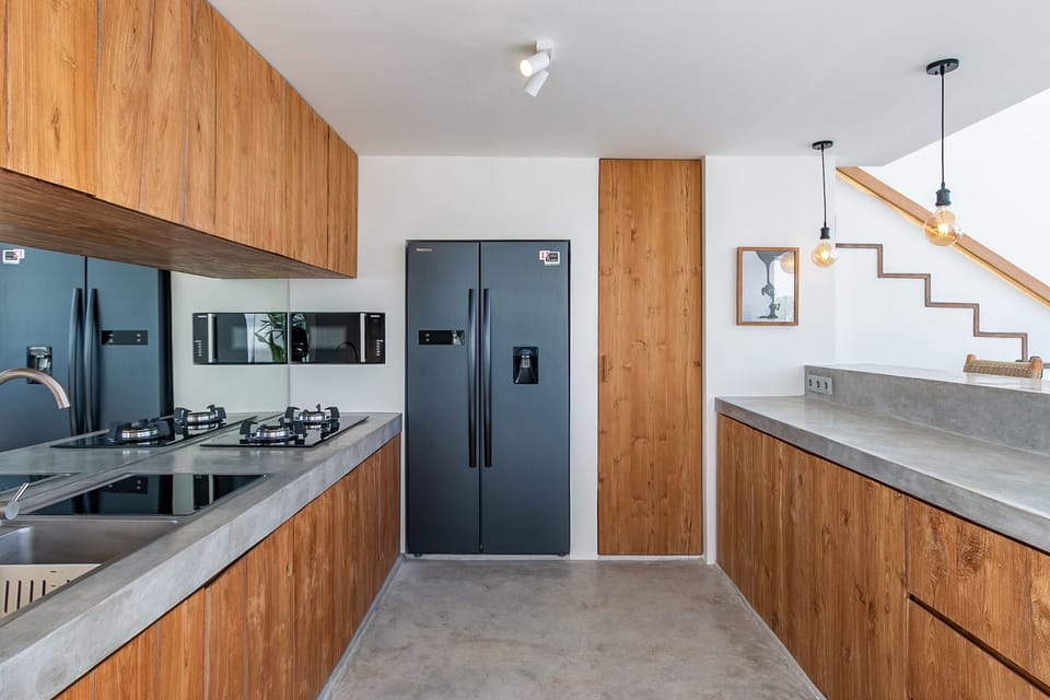 Superior Villa | Private kitchen | Fridge, stovetop, dishwasher, cookware/dishes/utensils
