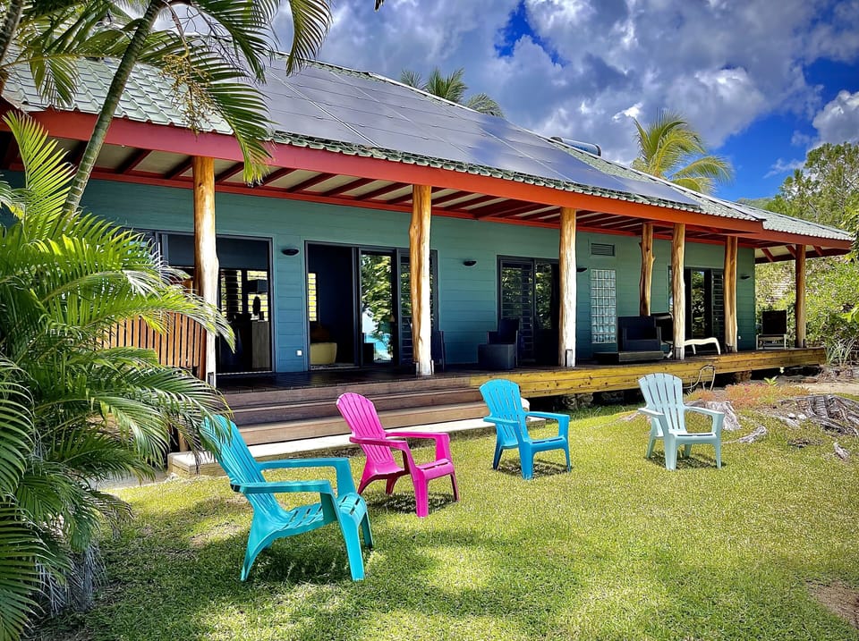 Backyard facing the beach and the lagoon