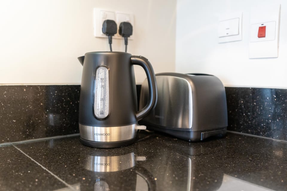 Panoramic Apartment | Private kitchen | Full-size fridge, microwave, oven, stovetop