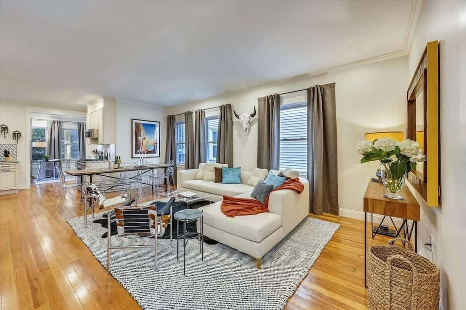 Open Concept Living Room | XL Flat Screen TV | Natural Light | First Floor
