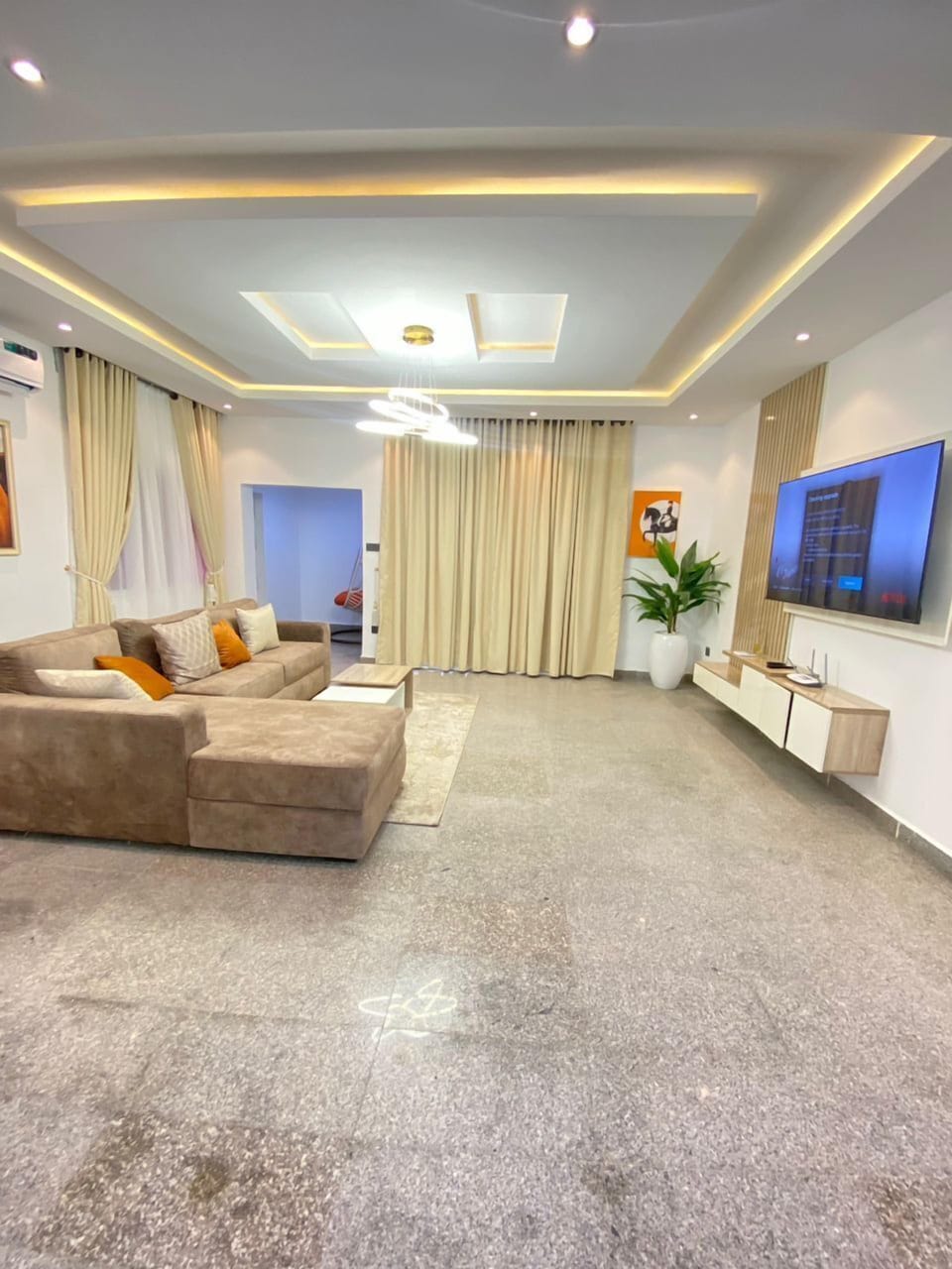 Luxury Apartment | Living area | 65-inch Smart TV with digital channels, TV, Netflix