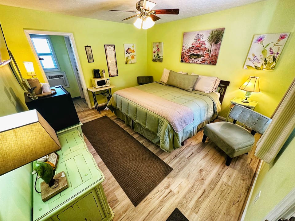 Standard King Shower #6 | Individually decorated, individually furnished, desk, laptop workspace