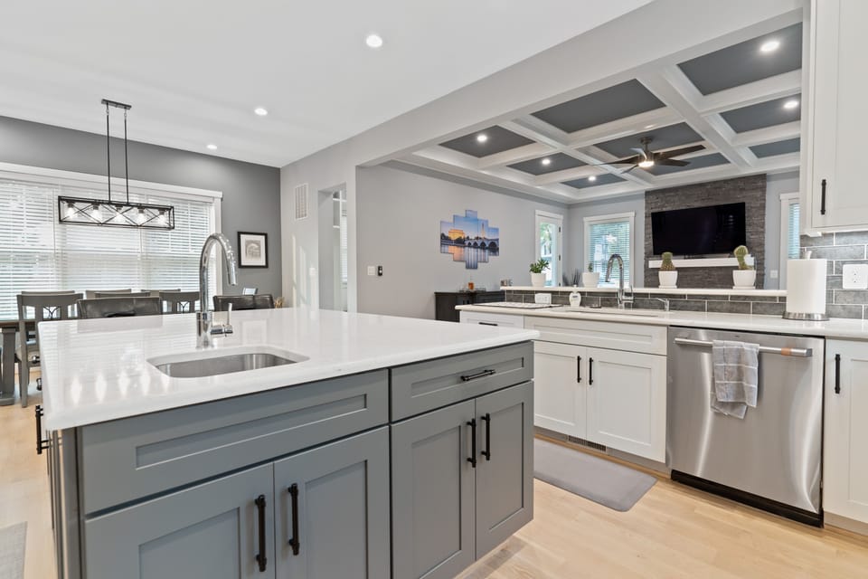 kitchen island with second sink