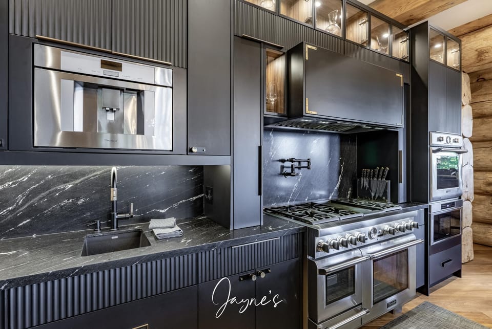Sleek modern kitchen with high-end appliances and ample space