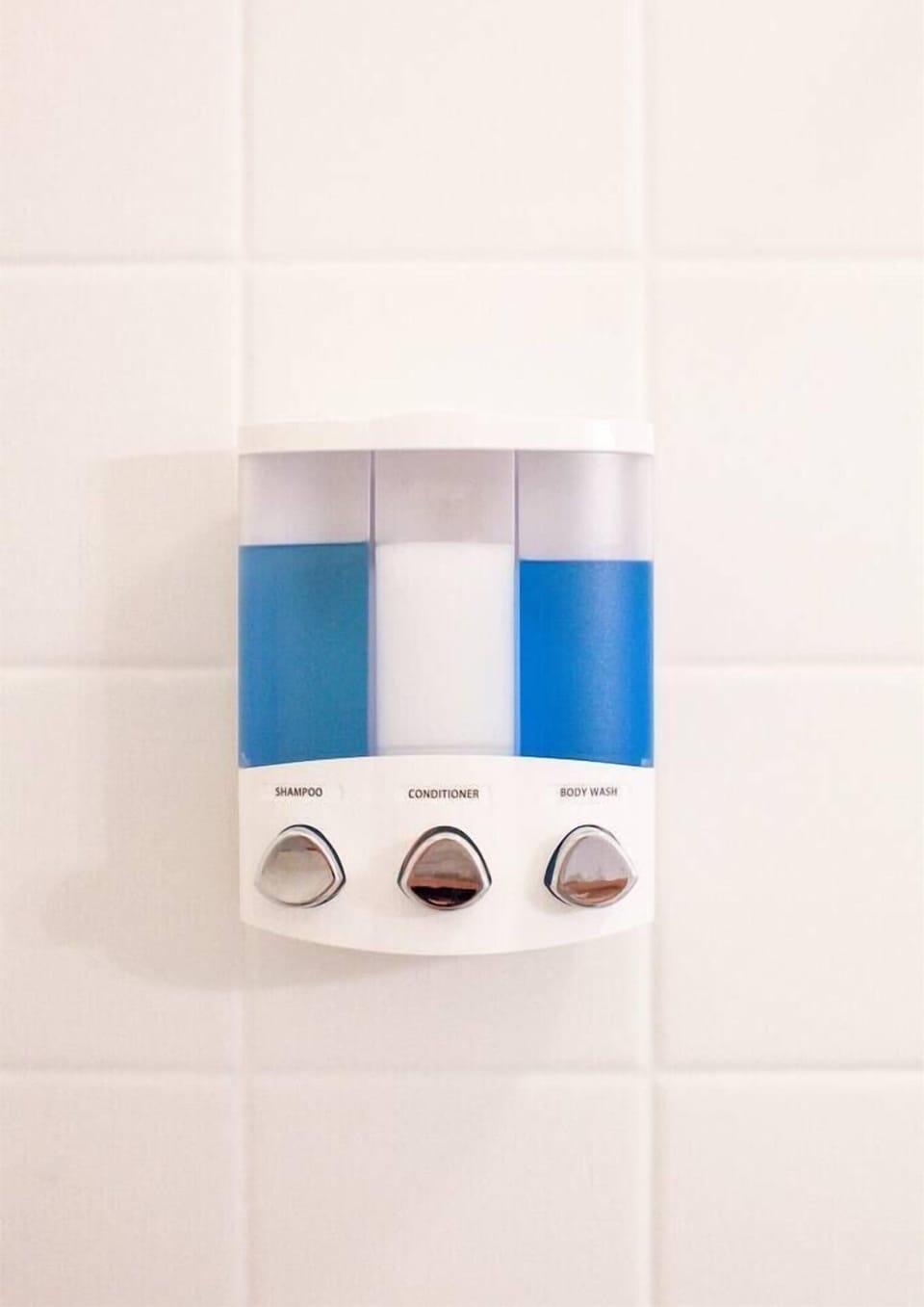 Complimentary shampoo, conditioner, and body wash provided