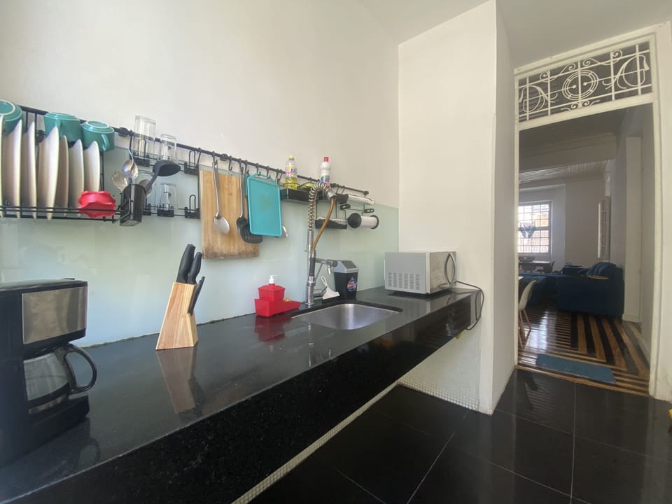 Full-size fridge, microwave, oven, rice cooker