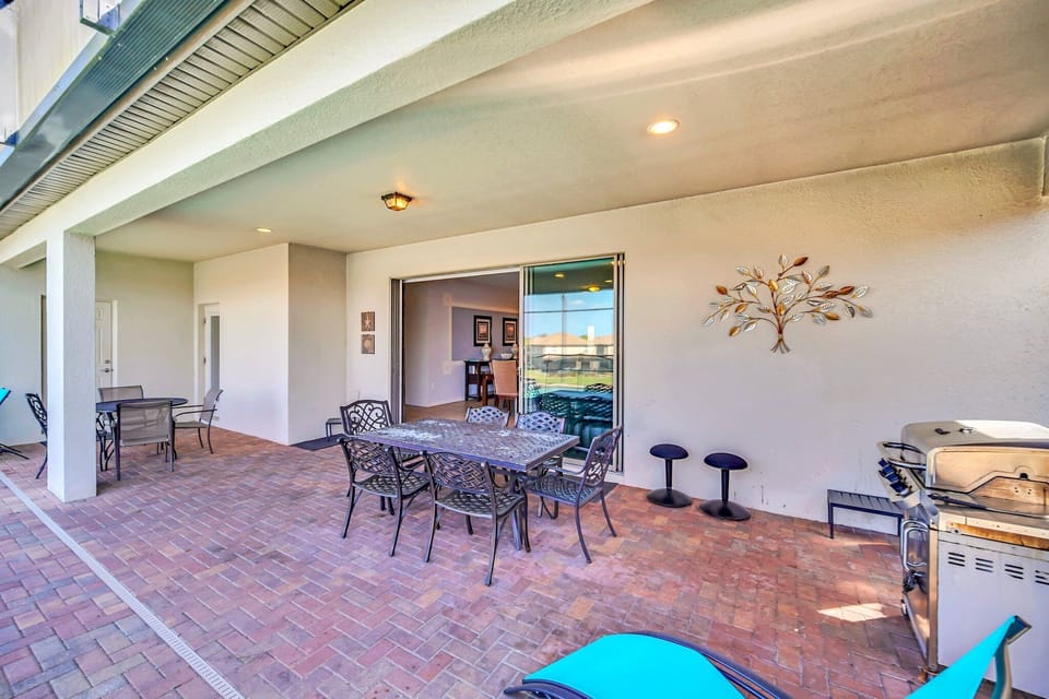 Patio,BBQ grill and chairs