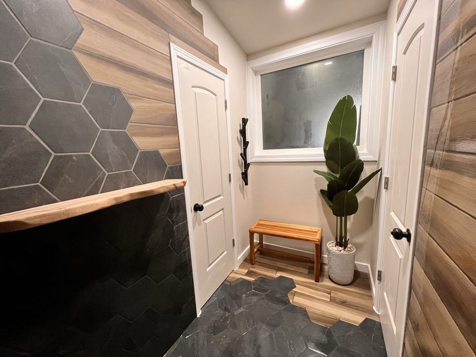 Giant tile shower room