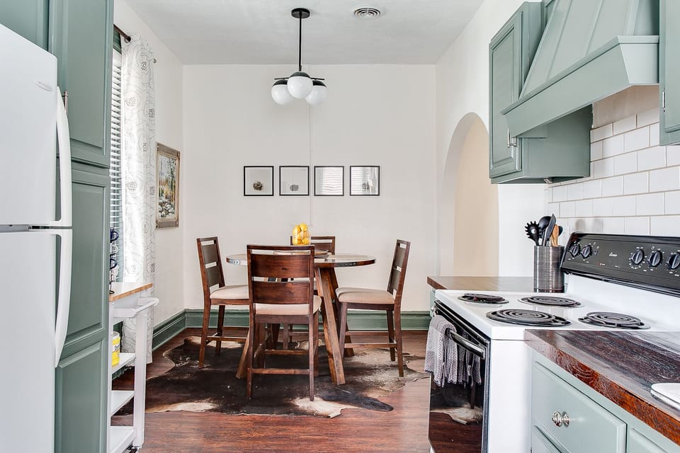 Galley Kitchen with eat-in dining table
