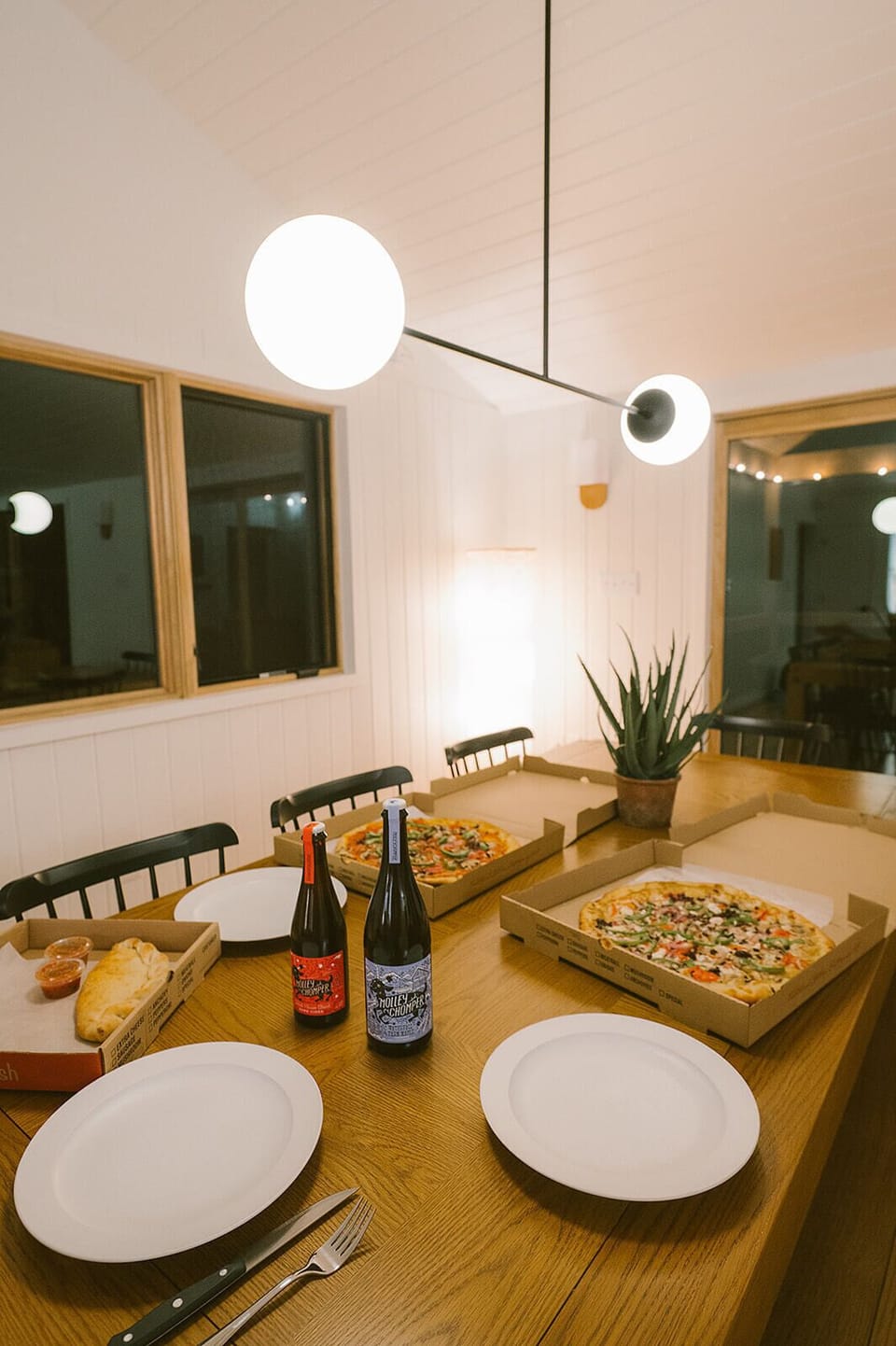 Molley Chomper cider and Pie on the Mountain pizza for a night in