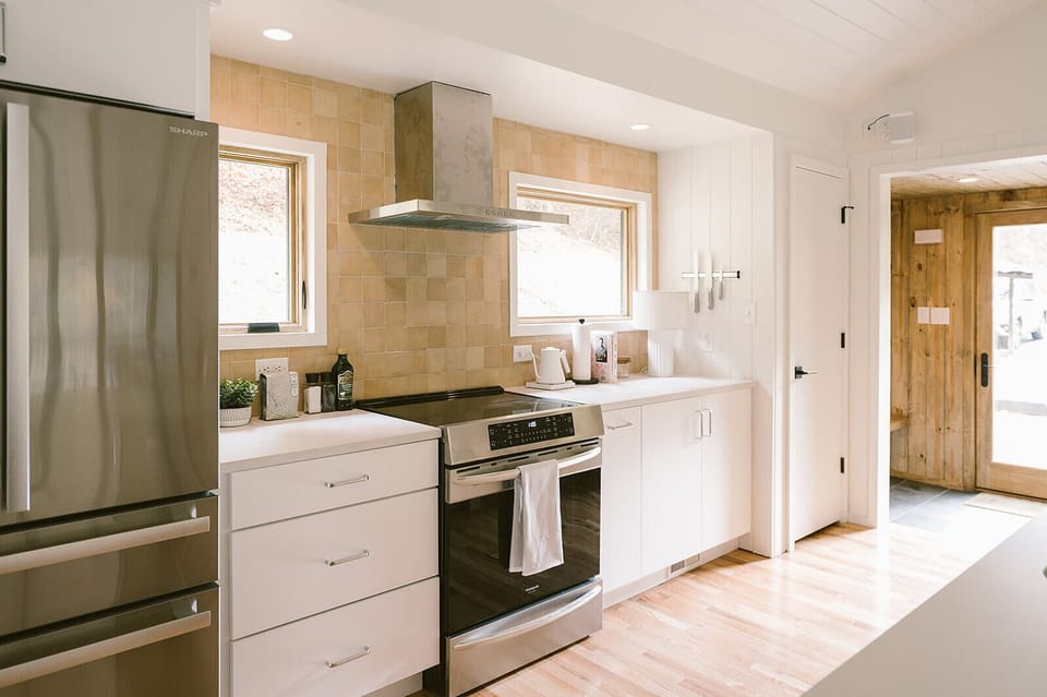 kitchen with mudroom entry beyond