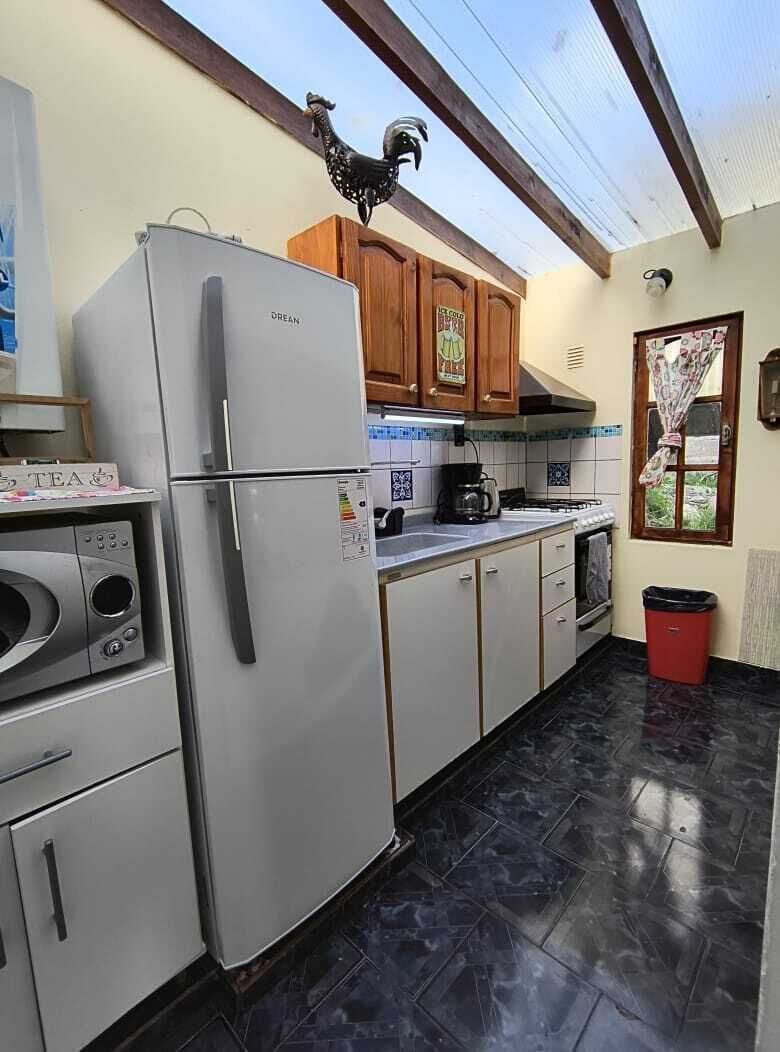 Classic Cabin | Private kitchen | Full-size fridge, microwave, oven, stovetop